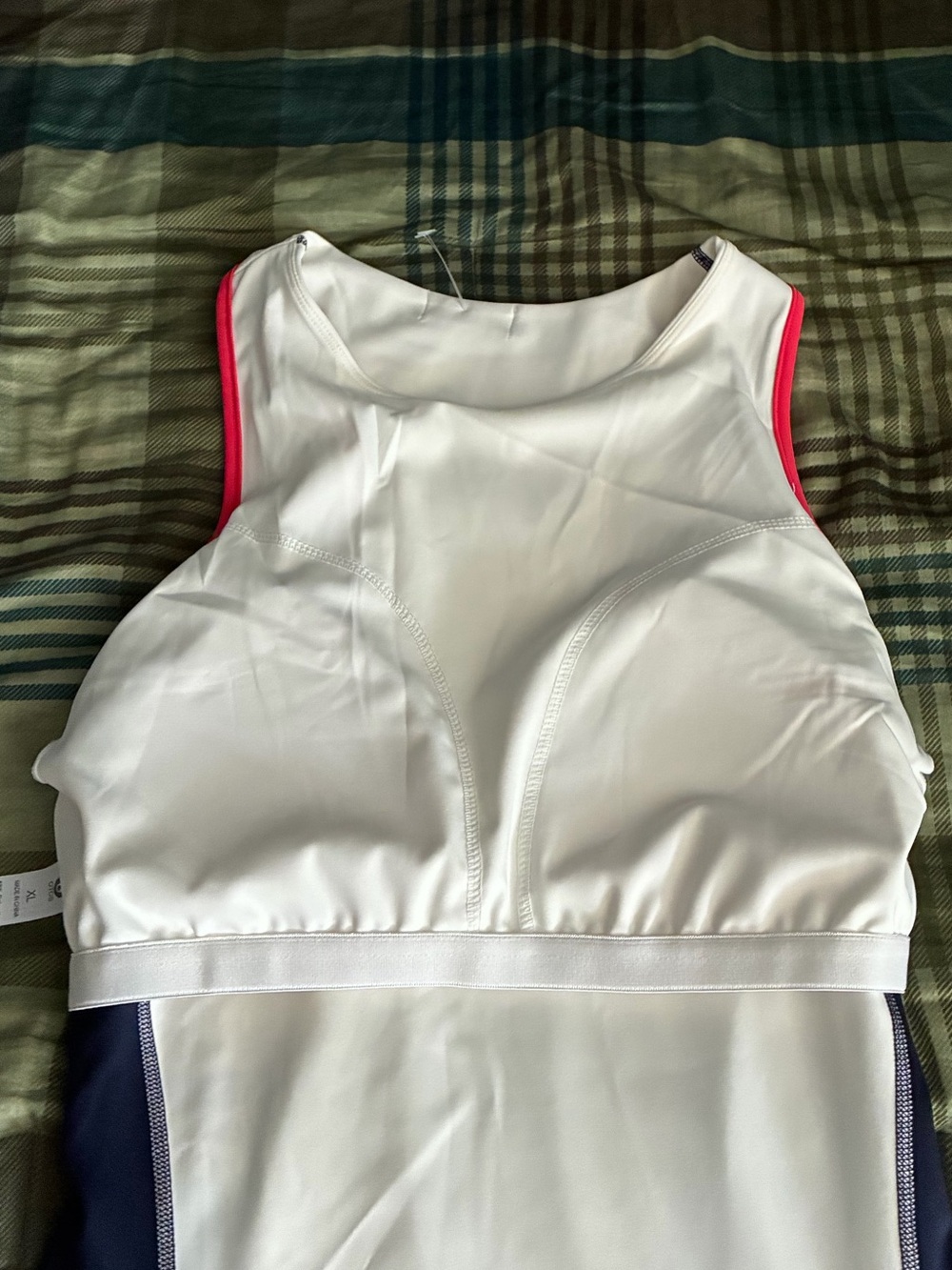 OTOS Sporty Colorblock Tennis Dress | White & Navy | Athletic Chic | Size XL - Picture 5 of 8